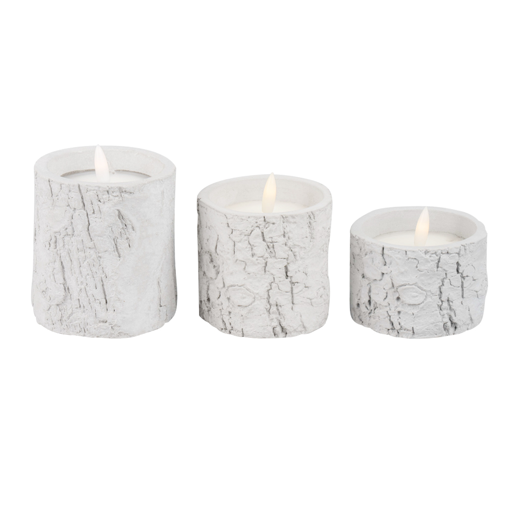 LED FLAILION 3D Cement Real Wax Battery Operated Candle